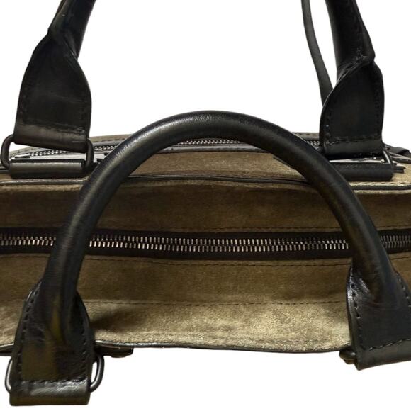 Rag & Bone Olive Green/Black Suede Leather Bag Purse - Picture 9 of 10